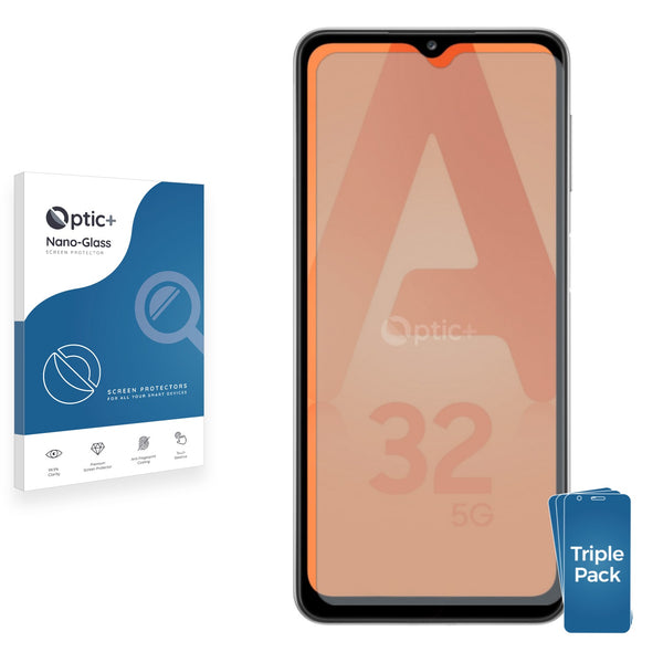 3pk Optic+ Nano Glass Screen Protectors for Samsung Galaxy A32 5G