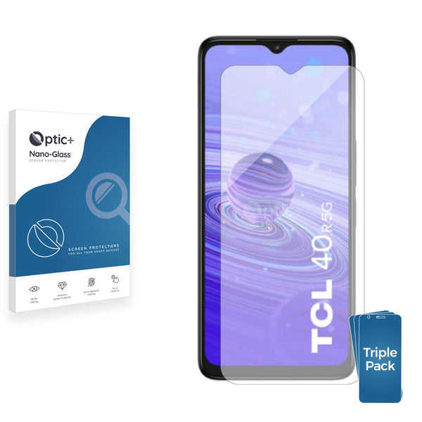 3pk Optic+ Nano Glass Screen Protectors for TCL 40 R