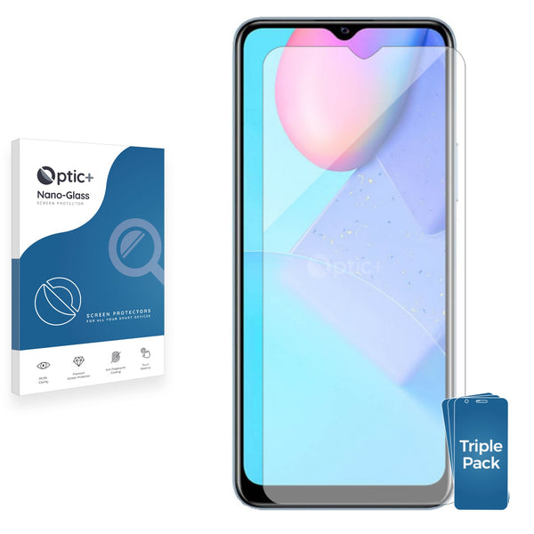 3pk Optic+ Nano Glass Screen Protectors for Vivo Y12s 2021