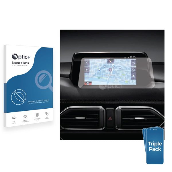 3pk Optic+ Nano Glass Screen Protectors for Mazda CX5 2019 Infotainment System