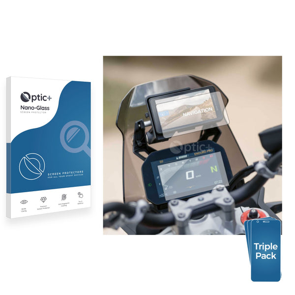 3pk Optic+ Nano Glass Screen Protectors for BMW ConnectedRide Navigator