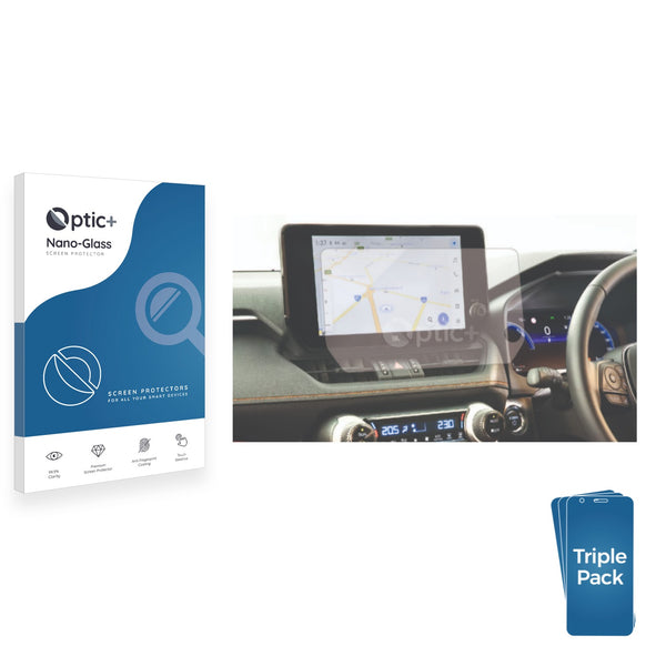 3pk Optic+ Nano Glass Screen Protectors for Toyota RAV4 2023 10.5" Infotainment System Right Hand Drive