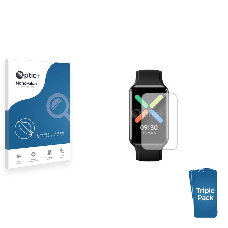 3pk Optic+ Nano Glass Screen Protectors for Oppo Watch Free