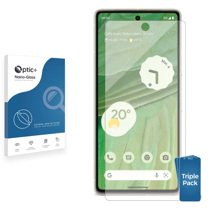 3pk Optic+ Nano Glass Screen Protectors for Google Pixel 7a