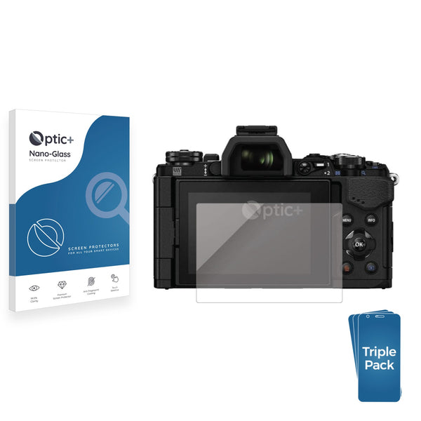 3pk Optic+ Nano Glass Screen Protectors for Olympus OM-D E-M5 Mark II