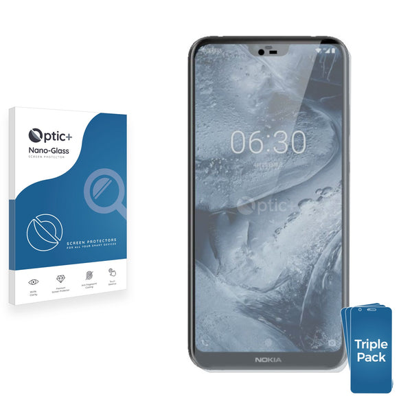 3pk Optic+ Nano Glass Screen Protectors for Nokia 6.1 Plus 2018