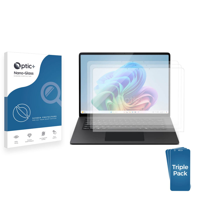 3-pack of Nano Glass screen protectors for Microsoft Surface Laptop 15"