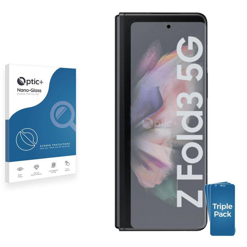 3pk Optic+ Nano Glass Screen Protectors for Samsung Galaxy Z Fold 3 5G