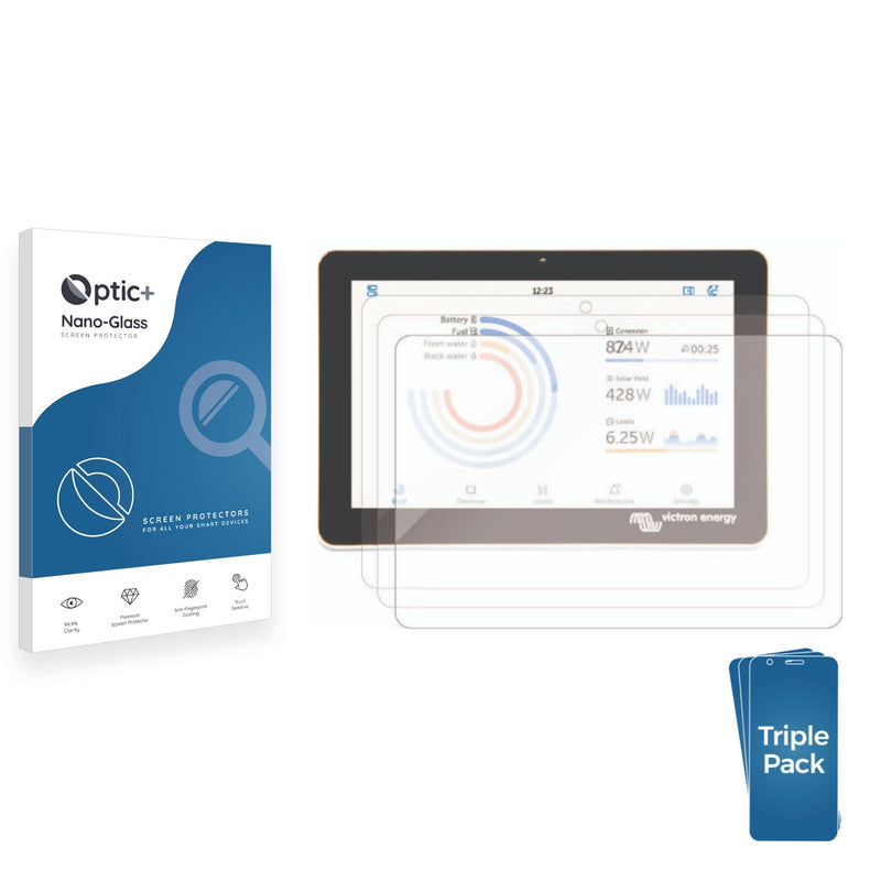 3-pack of Nano Glass screen protectors for  Victron GX Touch 50