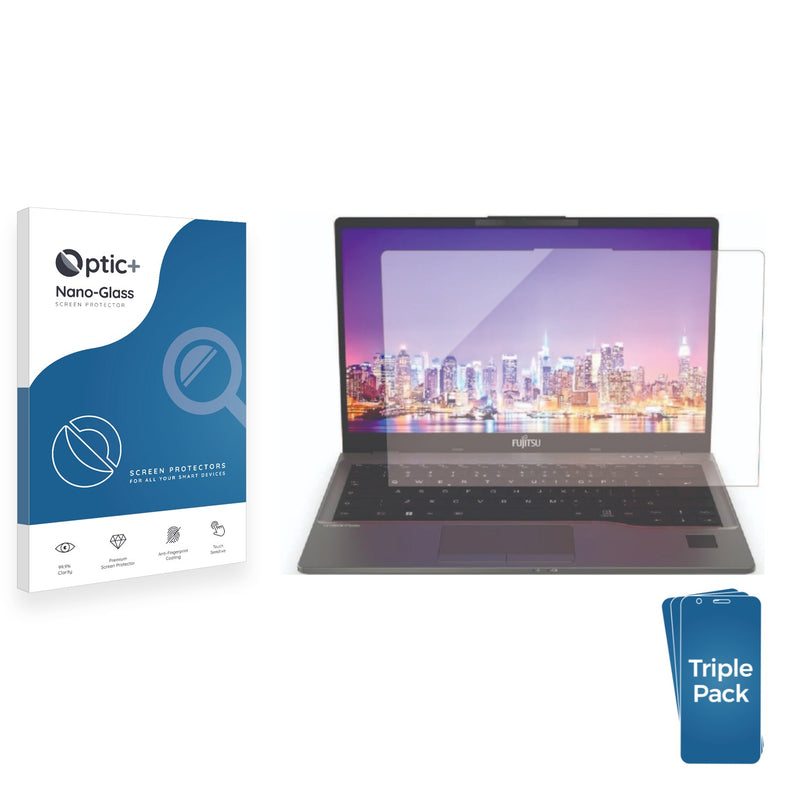 3pk Optic+ Nano Glass Screen Protectors for Fujitsu Lifebook U7413