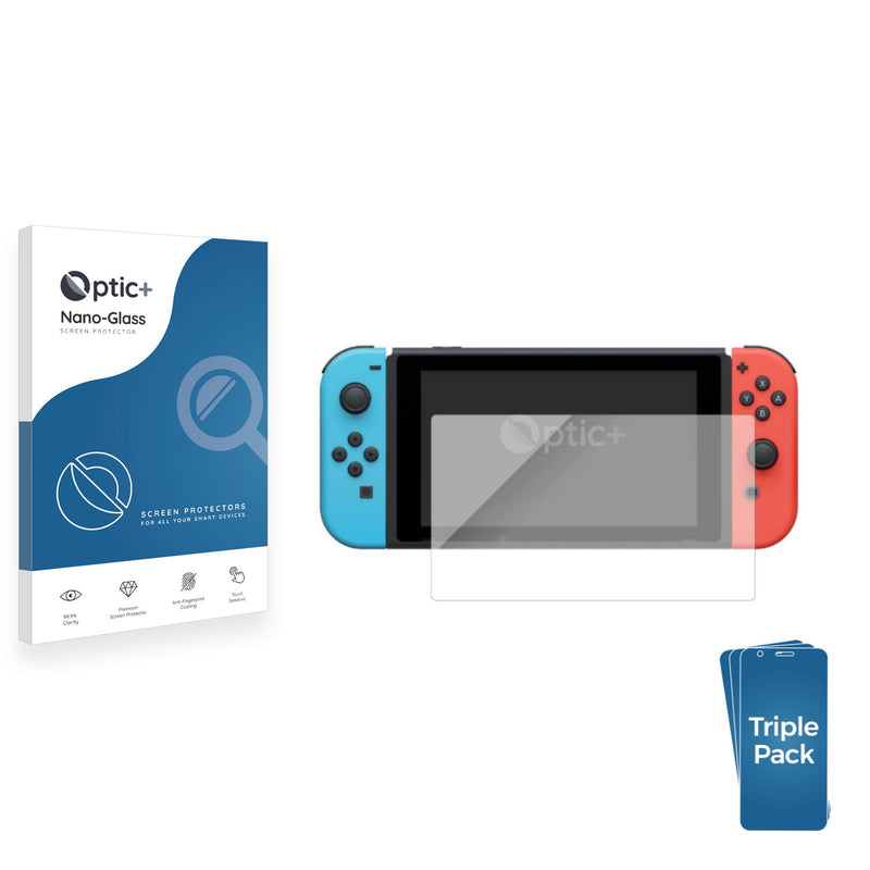 3pk Optic+ Nano Glass Screen Protectors for Nintendo Switch