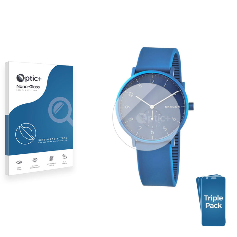 3pk Optic+ Nano Glass Screen Protectors for Skagen Aaren Kulor