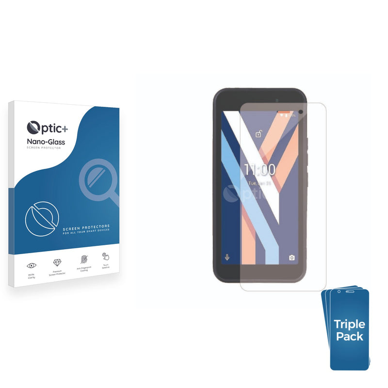 3pk Optic+ Nano Glass Screen Protectors for Wiko Y52