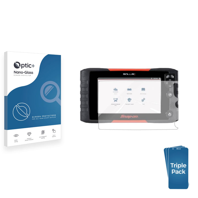 3-pack of Nano Glass screen protectors for Snap-On SOLUS+ Scan Tool