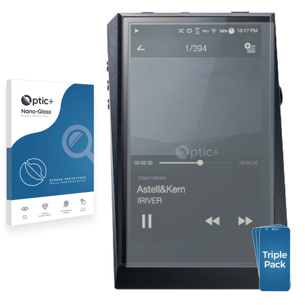 3pk Optic+ Nano Glass Screen Protectors for Astell&Kern AK300