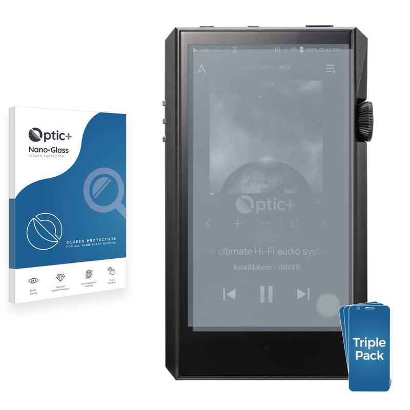 3pk Optic+ Nano Glass Screen Protectors for Astell&Kern SP1000M