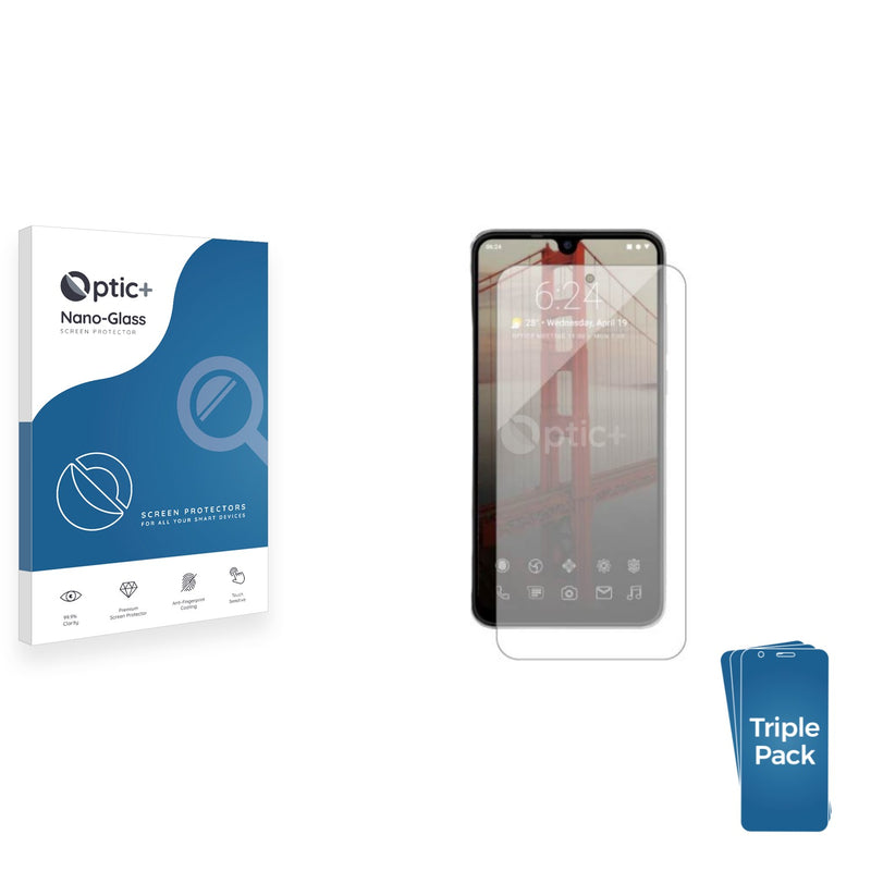 3pk Optic+ Nano Glass Screen Protectors for ClearPHONE 624-A