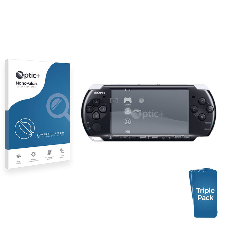 3pk Optic+ Nano Glass Screen Protectors for Sony PSP 3000