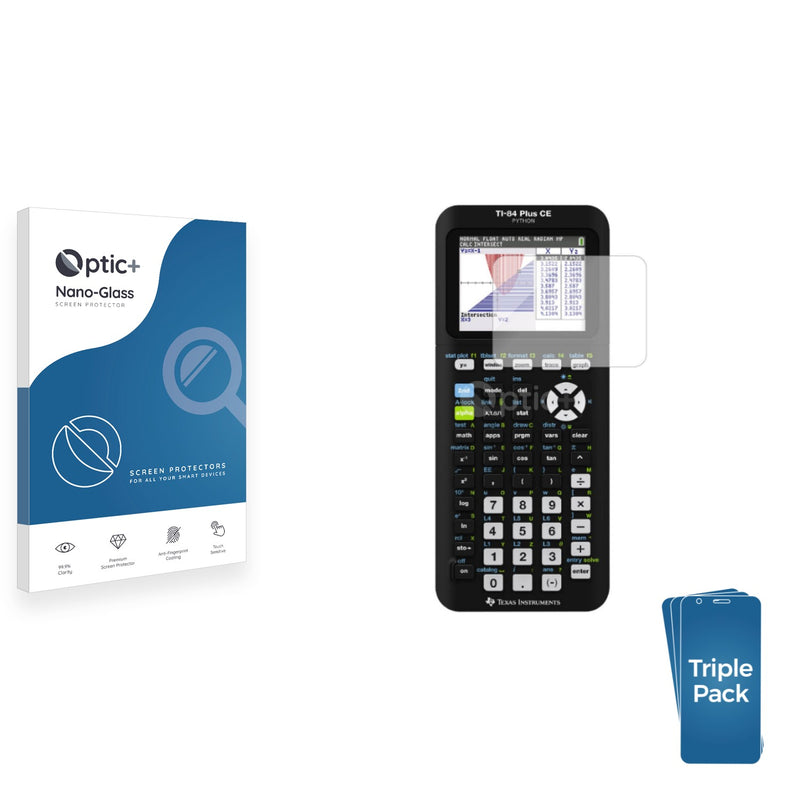 3-pack of Nano Glass screen protectors for Texas Instruments TI-84 Plus CE-T Python