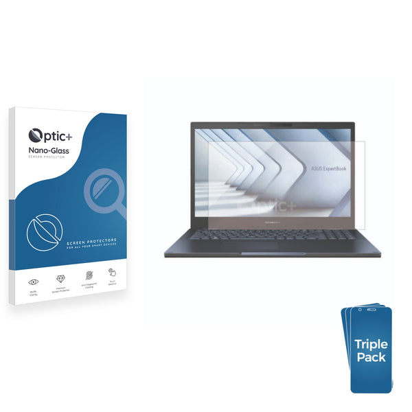 3pk Optic+ Nano Glass Screen Protectors for ASUS ExpertBook B2 B2502