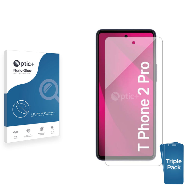 3-pack of Nano Glass screen protectors for Telekom T Phone 2 Pro