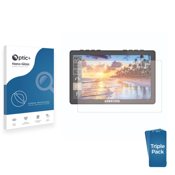 3pk Optic+ Nano Glass Screen Protectors for ANDYCINE A6 Pro Max 6" Monitor