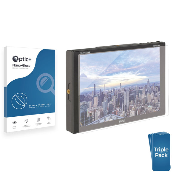 3pk Optic+ Nano Glass Screen Protectors for Elvid FieldVision 10.1" LCD On-Camera Monitor