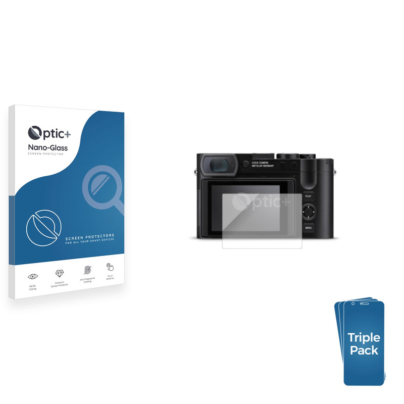 3-pack of Nano Glass screen protectors for Leica Q3 43