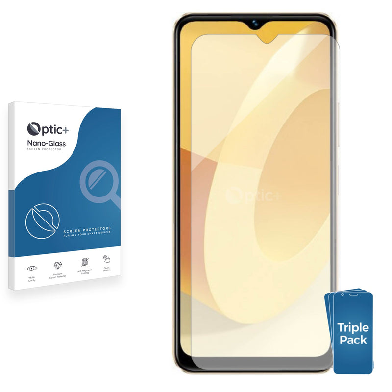 3pk Optic+ Nano Glass Screen Protectors for Vivo Y35 Plus