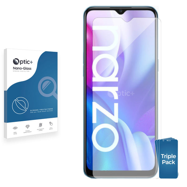 3pk Optic+ Nano Glass Screen Protectors for realme Narzo  20A