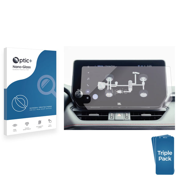 3pk Optic+ Nano Glass Screen Protectors for Toyota RAV4 2023 10.5" Infotainment System
