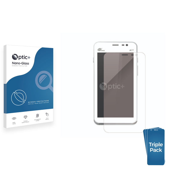 3pk Optic+ Nano Glass Screen Protectors for PAX A77