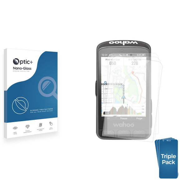 3-pack of Nano Glass screen protectors for Wahoo Elemnt ACE