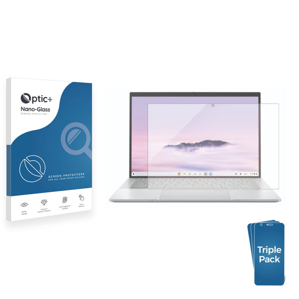 3pk Optic+ Nano Glass Screen Protectors for ASUS ExpertBook CX54 Chromebook Plus