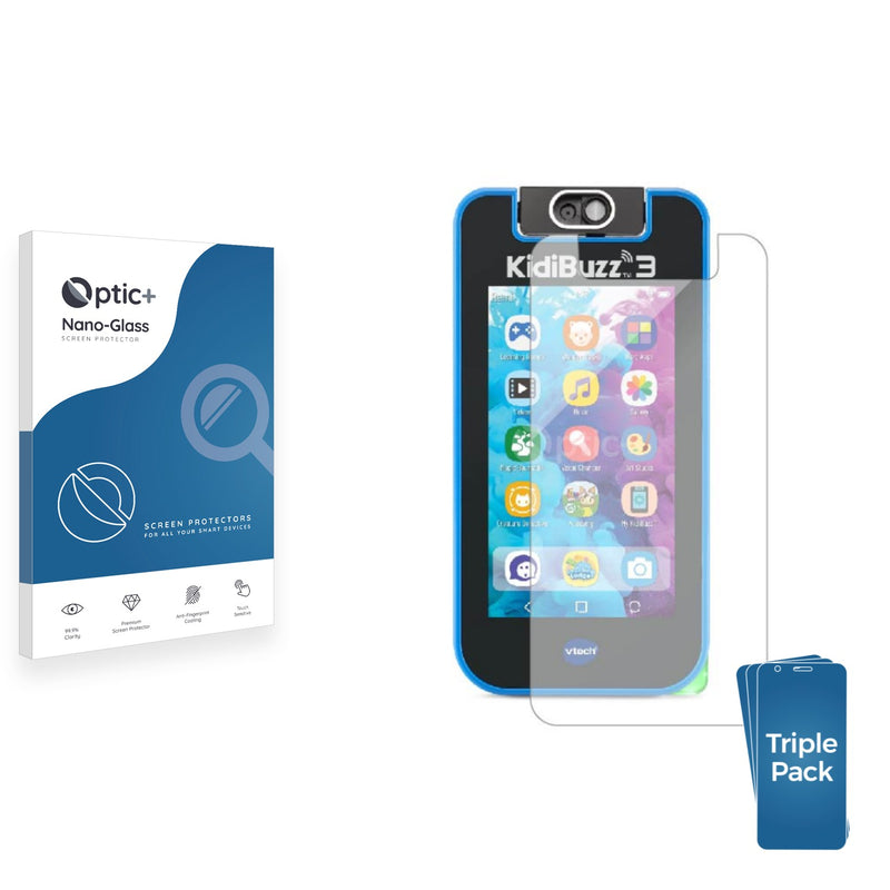 3pk Optic+ Nano Glass Screen Protectors for Vtech KidiBuzz 3