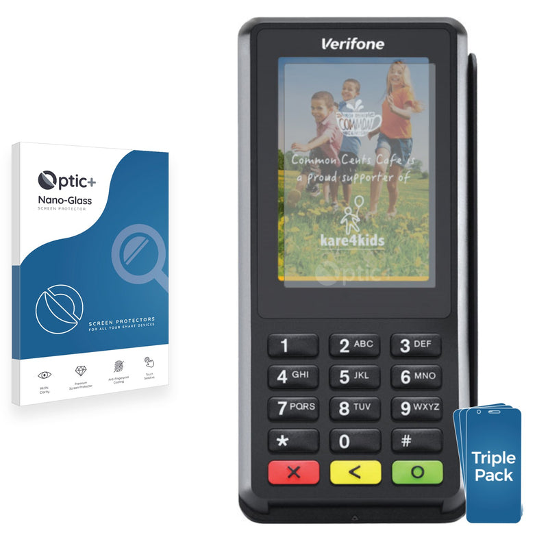 3pk Optic+ Nano Glass Screen Protectors for Verifone P400