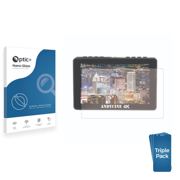 3pk Optic+ Nano Glass Screen Protectors for ANDYCINE A6 Pro 5.5" Monitor