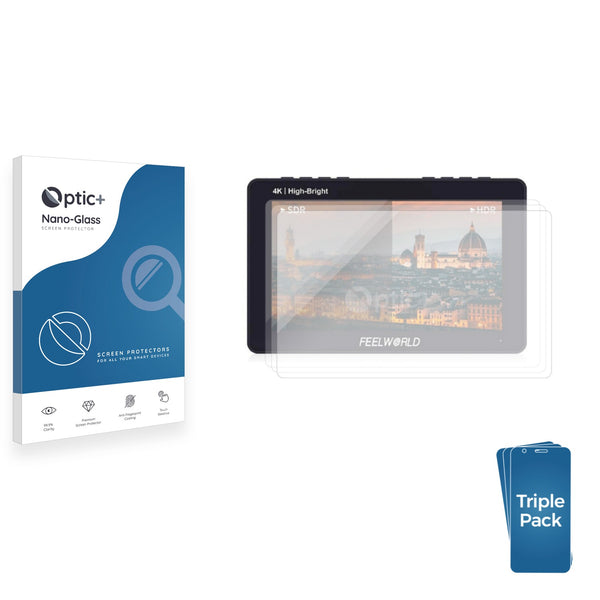 3-pack of Nano Glass screen protectors for Feelworld F5 PROX 5.5