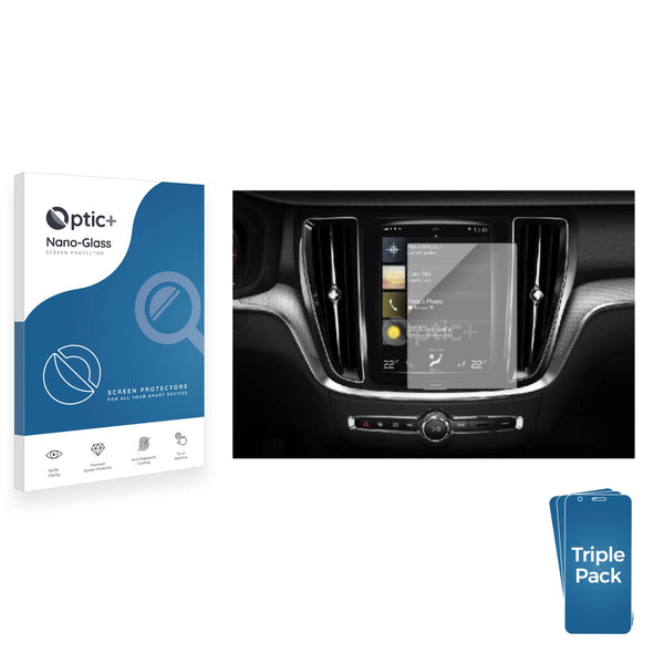 3pk Optic+ Nano Glass Screen Protectors for Volvo Sensus Connect XC60