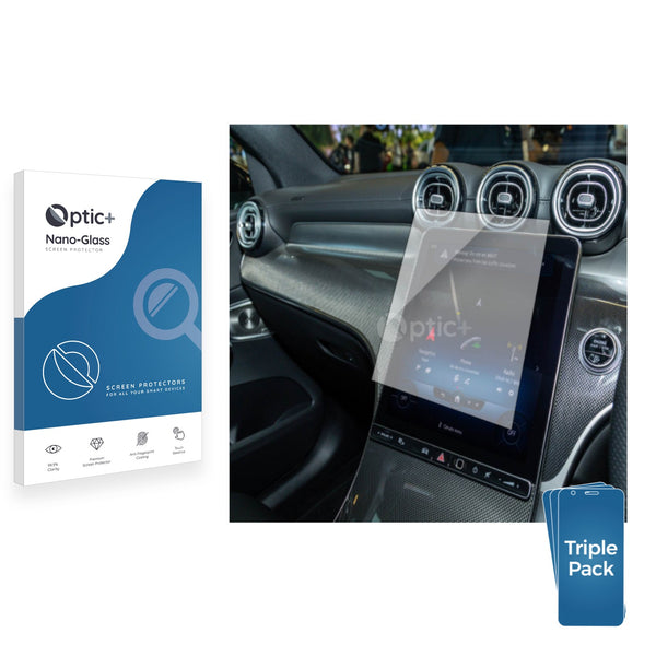 3pk Optic+ Nano Glass Screen Protectors for Mercedes-Benz GLC X254 GPS Navigation 2023