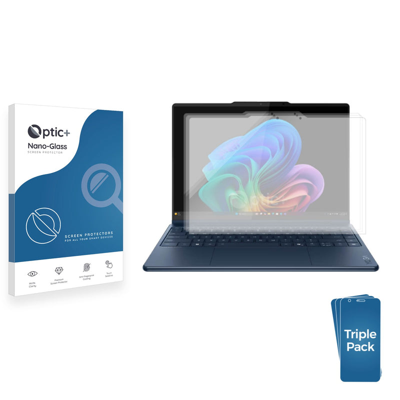 3-pack of Nano Glass screen protectors for Lenovo Yoga 9i 2-in-1 Gen 10 14 Aura Edition