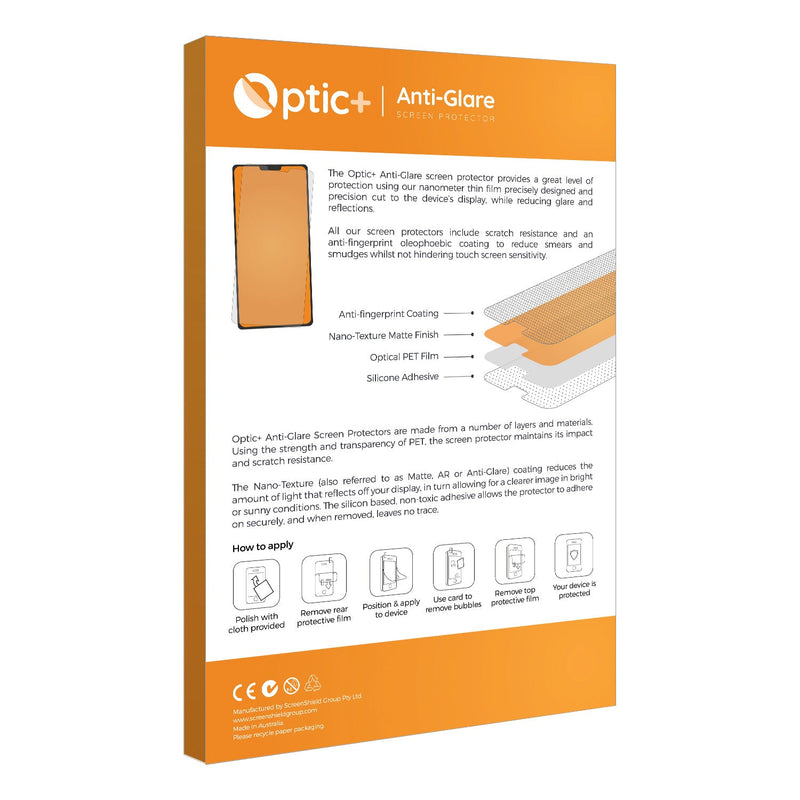 3pk Optic+ Anti-Glare Screen Protectors for Unitech RT112