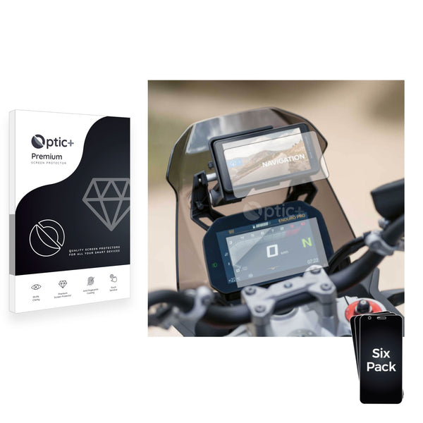 6pk Optic+ Premium Film Screen Protectors for BMW ConnectedRide Navigator
