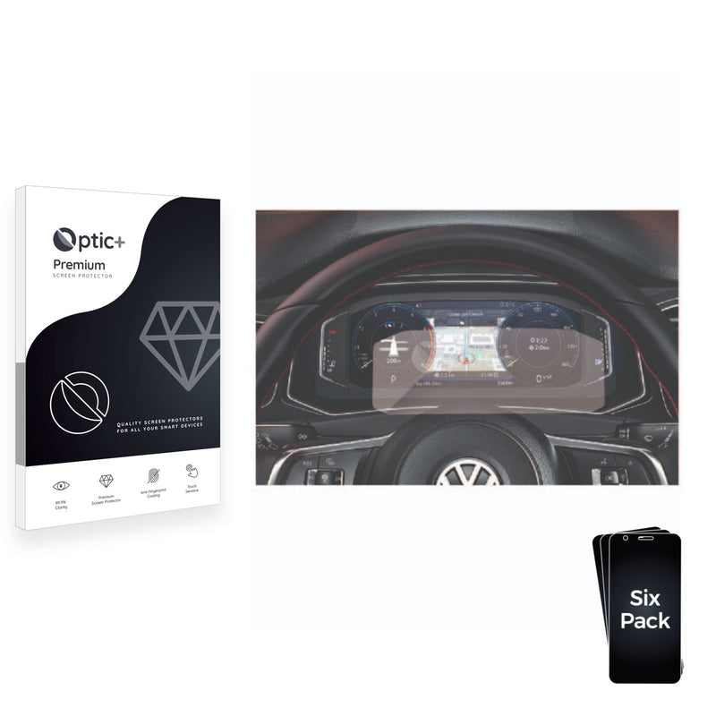 6pk Optic+ Premium Film Screen Protectors for Volkswagen Active Info Display T-Roc