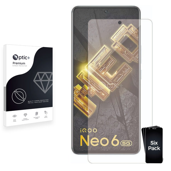 6pk Optic+ Premium Film Screen Protectors for Vivo iQOO Neo 6