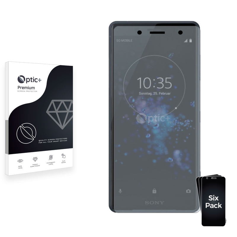 6pk Optic+ Premium Film Screen Protectors for Sony Xperia XZ2 Compact