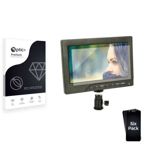 6pk Optic+ Premium Film Screen Protectors for ProAm USA Iris Pro 7" On-Camera Monitor