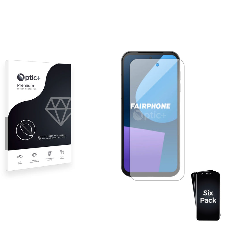 6pk Optic+ Premium Film Screen Protectors for Fairphone 5