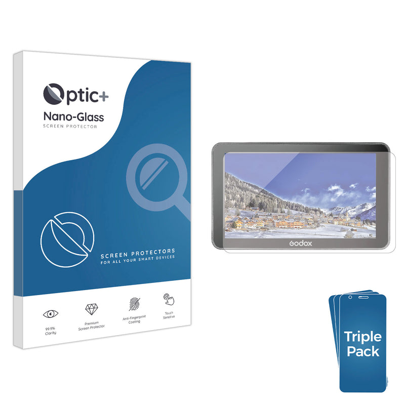 3pk - Optic+ Nano Glass Screen Protector for Godox GM7S 7inch