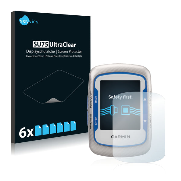 6x Savvies SU75 Screen Protector for Garmin Edge 500
